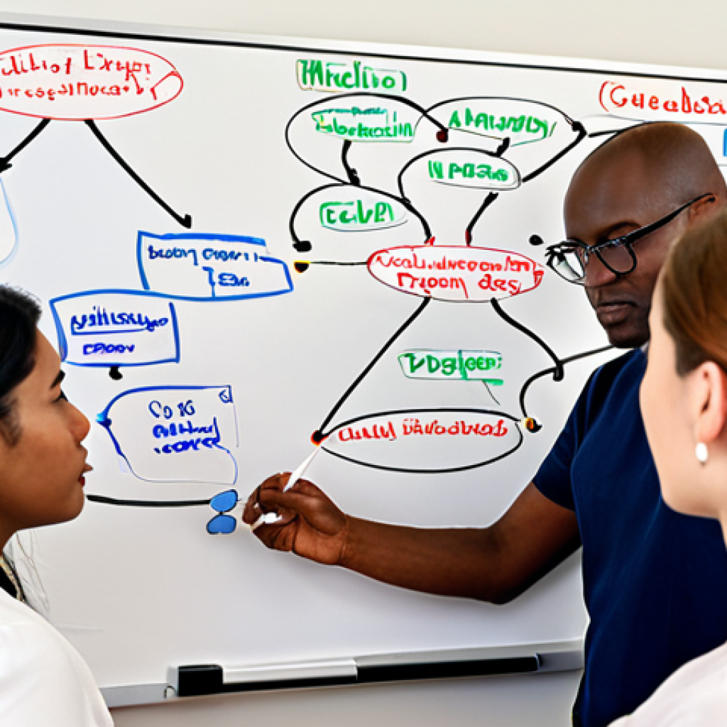 **

Interdisciplinary research team brainstorming, diverse backgrounds represented, whiteboard with mind map connecting different fields, emphasizing collaboration and problem-solving.

**